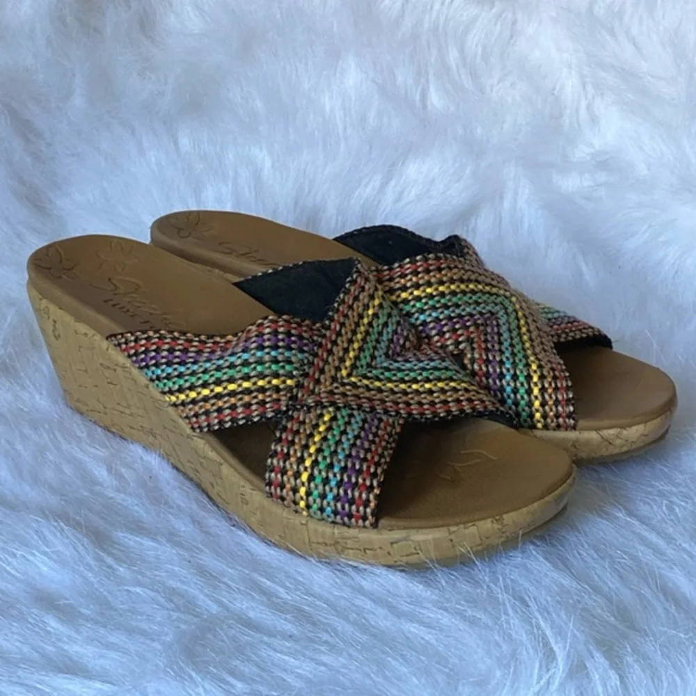 Skechers‎ Shoes Women’s Size 7 Open Toe Slip On Wedges